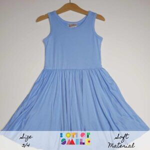DotDotSmile Size 3/4t Tank Dress - NWT Solid Blue